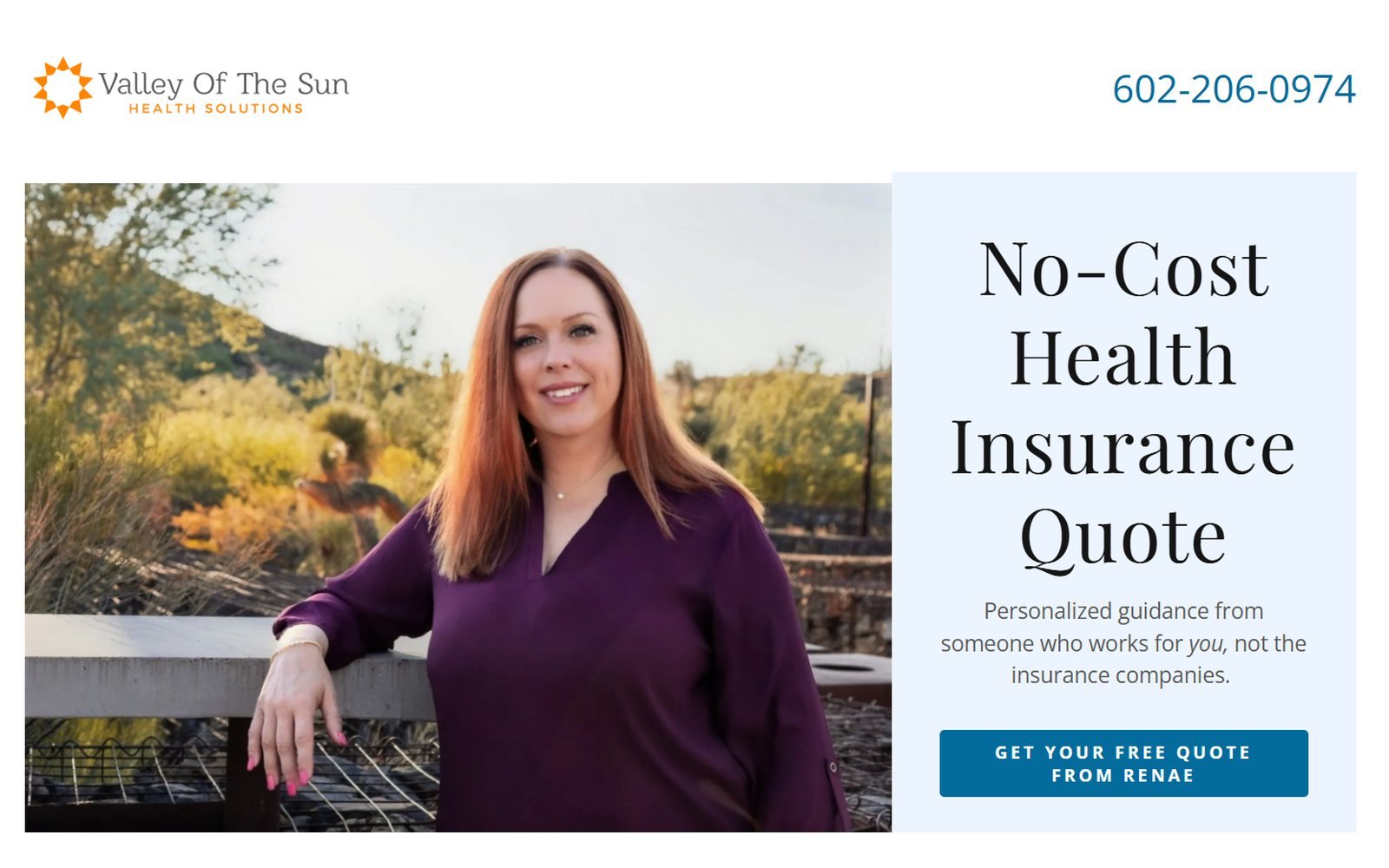 Valley of the Sun Health Solutions, Live website by Hillary Scott